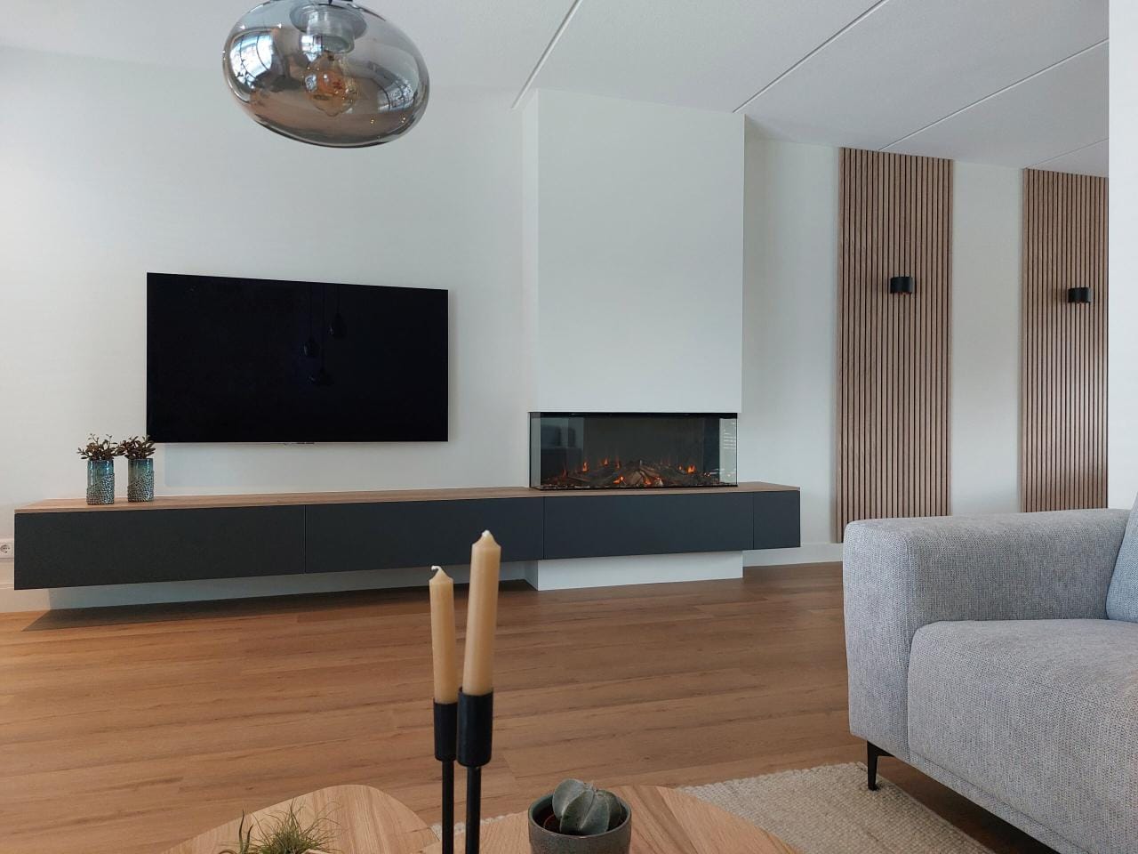 Keuken TV-meubel met sfeerhaard